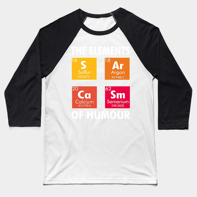 The elements sulfur argon calcium samarium Baseball T-Shirt by TEEPHILIC